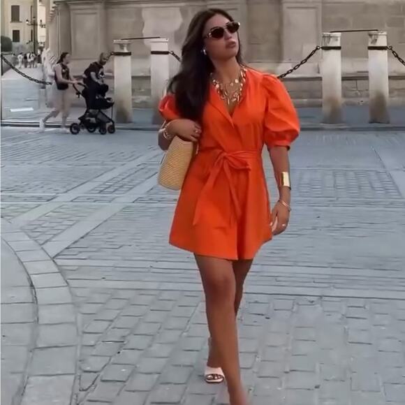 ZARA BLOGGER FAVORITE POPLIN DRESS ZW COLLECTION - Picture 2 of 11